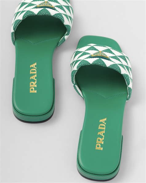 embroidered fabric slides prada